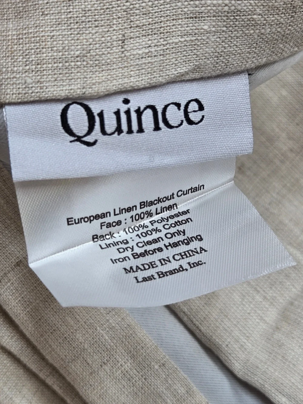 QUINCE Set Of 2 48x84 European Linen True Blackout Curtains Flax 9970